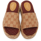 GUCCI Beige & Pink GG Angelina Sandals image 2