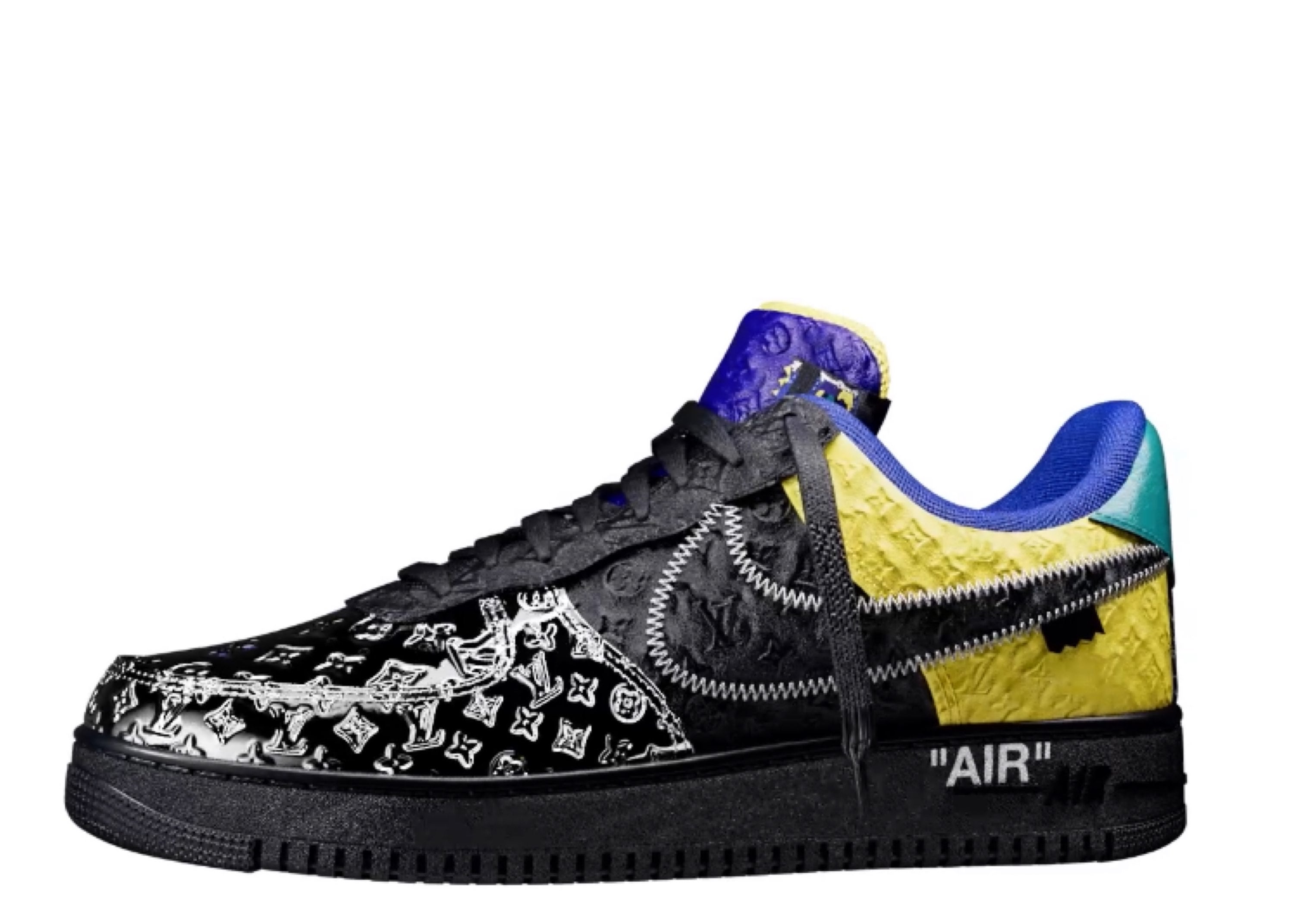 LOUIS VUITTON x NIKE AIR FORCE 1 LOW By Virgil Abloh MET SILVER/BLACK/PURPLE image 1