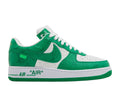 LOUIS VUITTON x NIKE AIR FORCE 1 LOW By Virgil Abloh WHITE GYM GREEN image 0