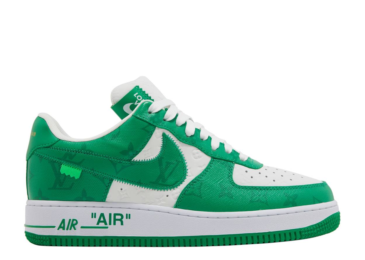LOUIS VUITTON x NIKE AIR FORCE 1 LOW By Virgil Abloh WHITE GYM GREEN image 0