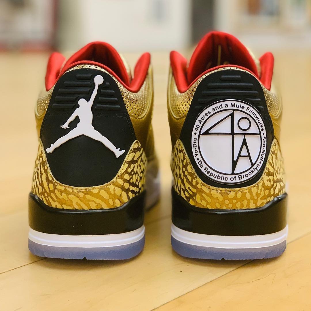 AIR JORDAN 3 RETRO "Spike Lee Gold 40 ACRES JTH" image 1