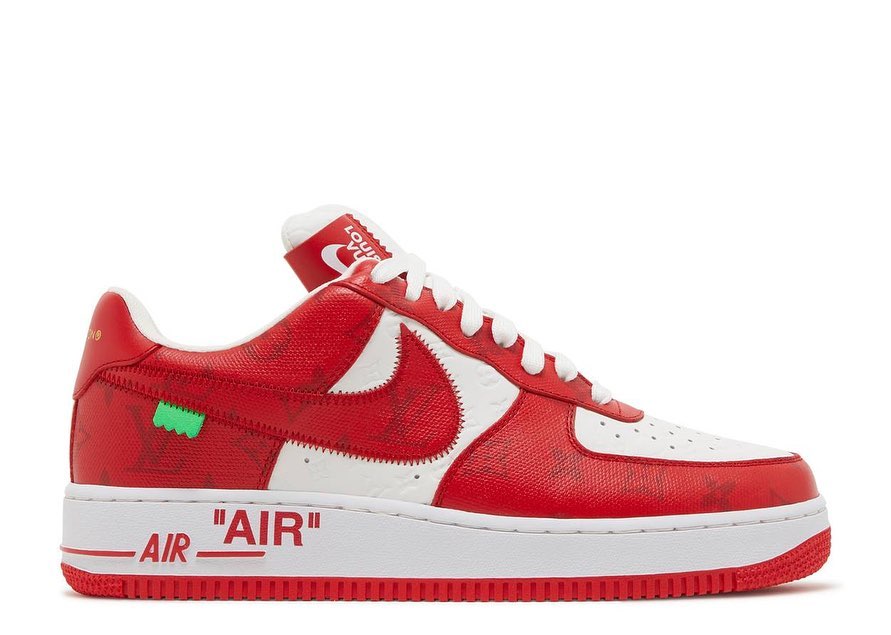 LOUIS VUITTON x NIKE AIR FORCE 1 LOW By Virgil Abloh WHITE COMET RED image 0