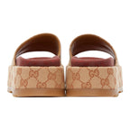 GUCCI Beige & Pink GG Angelina Sandals image 3